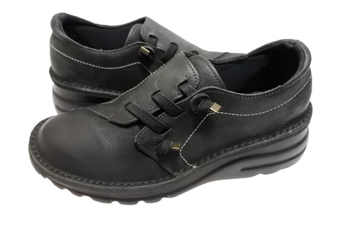 【TODAY'S 0118 ブラック】国産本革軽量4Eゴムベルトスリッポン