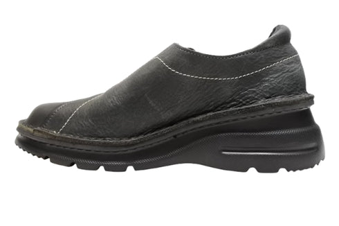 【TODAY'S 0118 ブラック】国産本革軽量4Eゴムベルトスリッポン