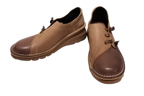 【TODAY'S 0118 ダークブラウンライトブラウン】国産本革軽量4Eゴムベルトスリッポン