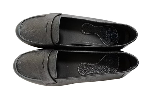 【arui_toe 1702 ブラック】イタリアンレザー本革軽量ローファー