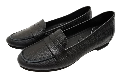 【arui_toe 1702 ブラック】イタリアンレザー本革軽量ローファー