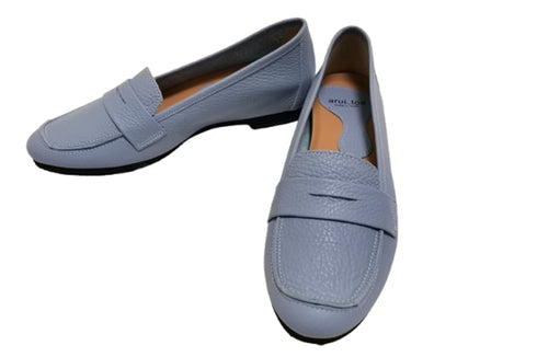 【arui_toe 1702 サックスブルー】イタリアンレザー本革軽量ローファー
