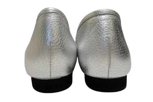 【arui_toe 1702 シルバー】イタリアンレザー本革軽量ローファー