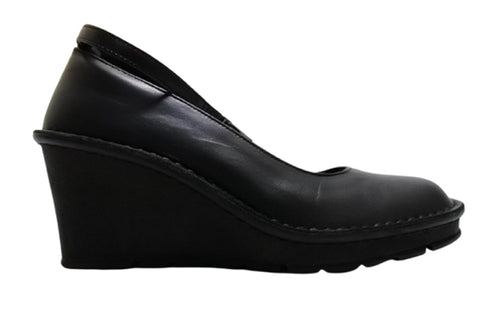 【インコルジェ 2046 ブラック】2WAYウェッジヒールパンプス