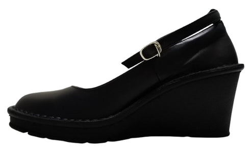 【インコルジェ 2046 ブラック】2WAYウェッジヒールパンプス