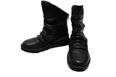 【TODAY'S 328 】軽量本革バックルベルト付き バックジップブーツ