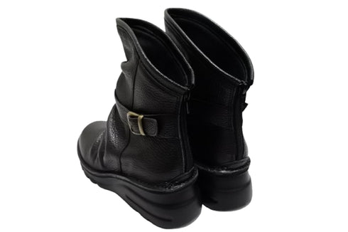 【TODAY'S 328 】軽量本革バックルベルト付き バックジップブーツ