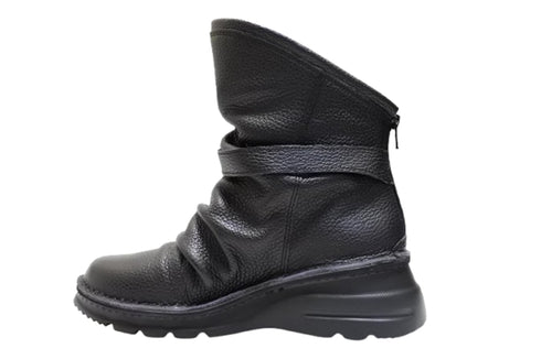 【TODAY'S 328 】軽量本革バックルベルト付き バックジップブーツ