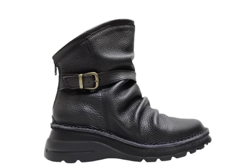 【TODAY'S 328 】軽量本革バックルベルト付き バックジップブーツ