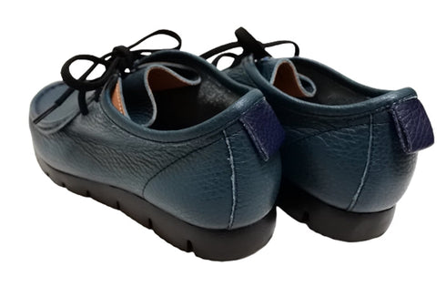 【arui_toe 3590 ブルー】本革コンフォートモカシン靴紐シューズ