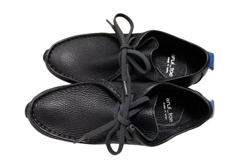 【arui_toe 3590 ブラック】本革コンフォートモカシン靴紐シューズ