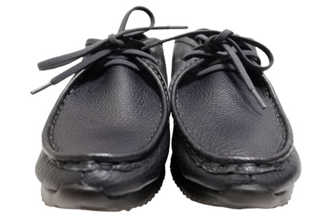 【arui_toe 3590 ブラック】本革コンフォートモカシン靴紐シューズ