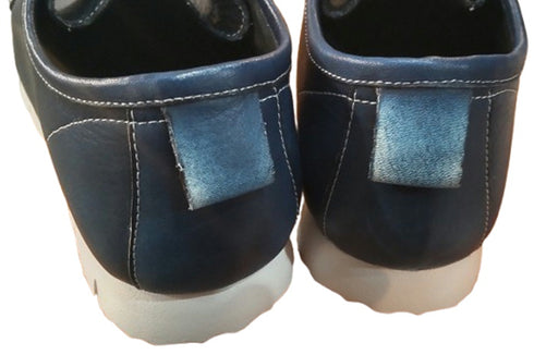 【arui_toe 3590 受注生産スペシャルモデル 濃藍染】本革コンフォートモカシン靴紐シューズ
