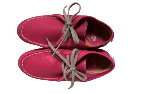 【arui_toe 3590 ピンク】本革コンフォートモカシン靴紐シューズ