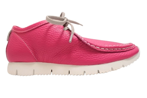 【arui_toe 3590 ピンク】本革コンフォートモカシン靴紐シューズ