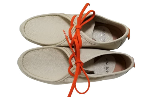 【arui_toe 3590 サンドベージュ】本革コンフォートモカシン靴紐シューズ