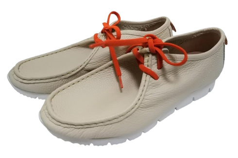 【arui_toe 3590 サンドベージュ】本革コンフォートモカシン靴紐シューズ