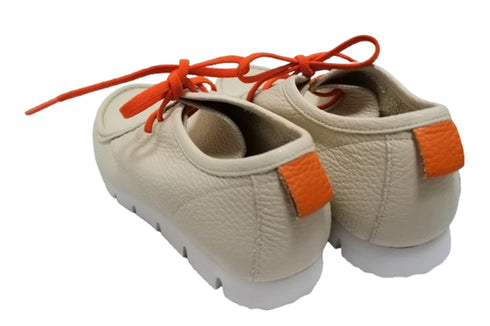 【arui_toe 3590 サンドベージュ】本革コンフォートモカシン靴紐シューズ