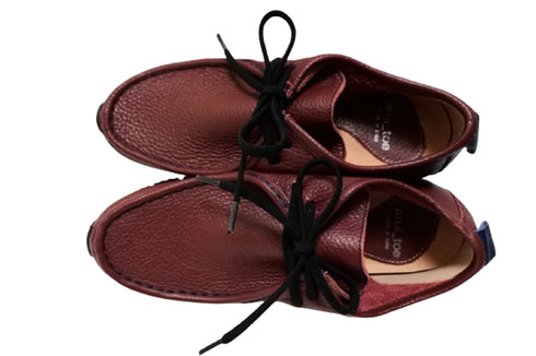 【arui_toe 3590 ワイン】本革コンフォートモカシン靴紐シューズ