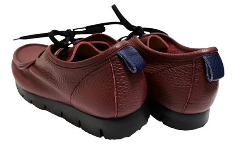 【arui_toe 3590 ワイン】本革コンフォートモカシン靴紐シューズ