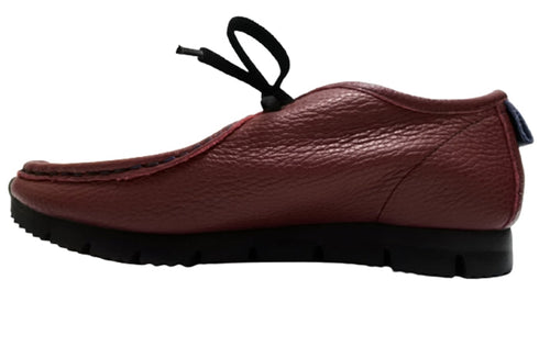 【arui_toe 3590 ワイン】本革コンフォートモカシン靴紐シューズ