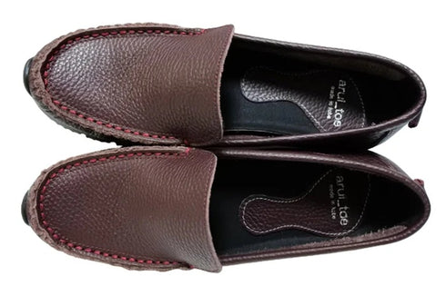 【arui_toe 3950 ブルーレッド】本革コンフォートスリッポン