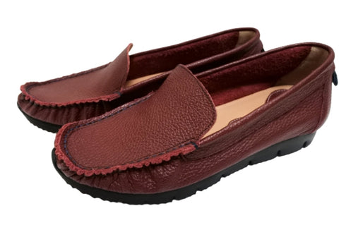【arui_toe 3950 ワイン】本革コンフォートスリッポン