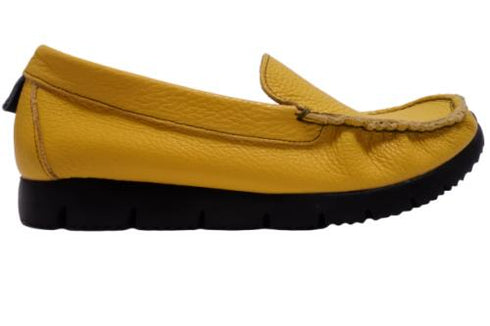 【arui_toe 3950 イエロー】本革コンフォートスリッポン