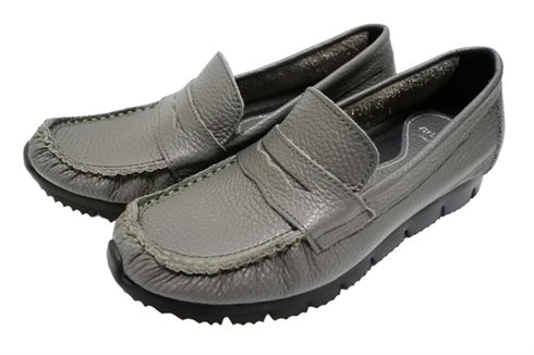 【arui_toe 39512 グレー】本革コンフォートローファー