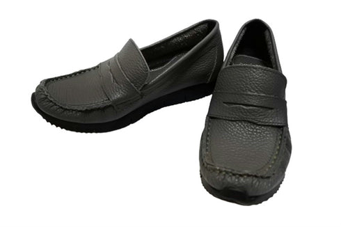 【arui_toe 39512 グレー】本革コンフォートローファー