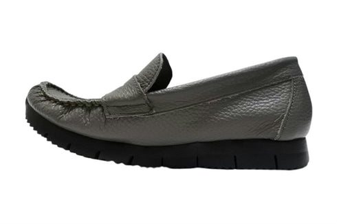 【arui_toe 39512 グレー】本革コンフォートローファー