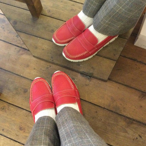 【arui_toe 39512 ブラック】本革コンフォートローファー