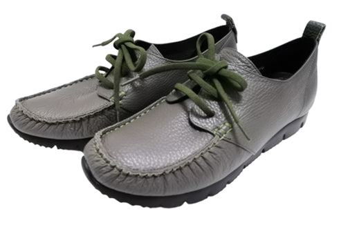 【arui_toe 3955BL グレー】本革コンフォートモカシンデッキシューズ