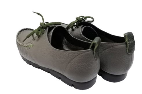 【arui_toe 3955BL グレー】本革コンフォートモカシンデッキシューズ