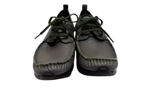 【arui_toe 3955BL グレー】本革コンフォートモカシンデッキシューズ