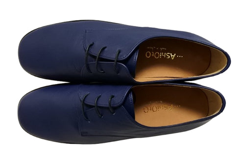 【…AShiOtO 3EA1536 ネイビー】超軽量国産牛革マニッシュシューズ