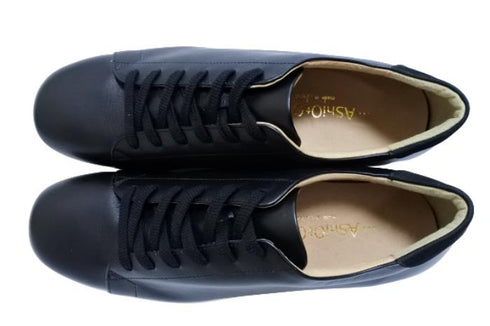 【…AShiOtO 3EA1541 ブラック】超軽量 国産レザースニーカー 3Eワイズ