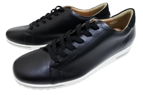 【…AShiOtO 3EA1541 ブラック】超軽量 国産レザースニーカー 3Eワイズ