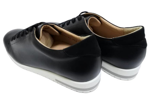 【…AShiOtO 3EA1541 ブラック】超軽量 国産レザースニーカー 3Eワイズ