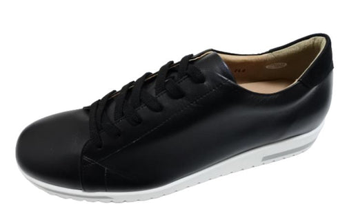 【…AShiOtO 3EA1541 ブラック】超軽量 国産レザースニーカー 3Eワイズ