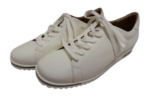 【…AShiOtO 3EA1541 アイボリー】超軽量 国産レザースニーカー 3Eワイズ