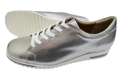 【…AShiOtO 3EA1541 シルバー】超軽量 国産レザースニーカー 3Eワイズ