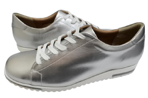 【…AShiOtO 3EA1541 シルバー】超軽量 国産レザースニーカー 3Eワイズ