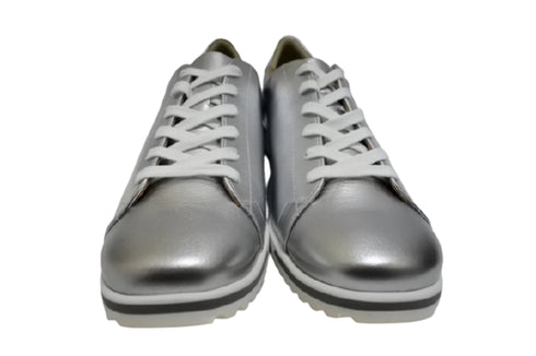 【…AShiOtO 3EA1541 シルバー】超軽量 国産レザースニーカー 3Eワイズ