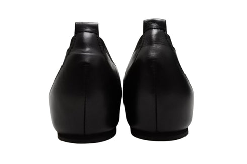 【…AShiOtO 3EA3233 ブラックブラック】超軽量 約110g 牛革ボロネーゼバレエパンプス