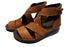 【インコルジェ4032 ブラウン】本革バックファスナー オープントゥブーツサンダル