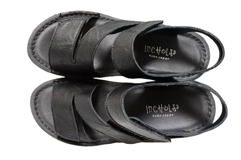 【インコルジェ4210 ブラック】トリプルベルトサンダル