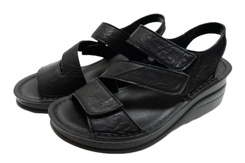 【インコルジェ4210 ブラック】トリプルベルトサンダル