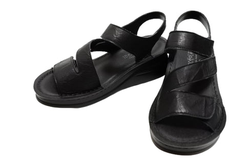 【インコルジェ4210 ブラック】トリプルベルトサンダル