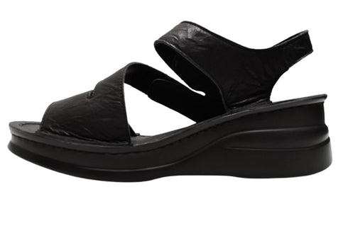 【インコルジェ4210 ブラック】トリプルベルトサンダル